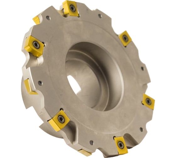 Фреза трехсторонняя Русский Инструмент 125х9х40 с механическим креплением 4гранных пластин с тангенциальным креплением ZNHX T4 Z=12 (2х6) с фланцем AS490-R125.09.06.B40 ri.181.338 1