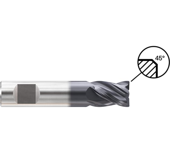 Фреза концевая твердосплавная YG-1 EV Mills с 4-мя зубьями, 8x8x11x43 GMK64080 1