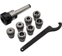 Патрон цанговый Морзе №2 с набором цанг ER32 6 шт, 6-20 мм ТЕХНОРЕАЛ МА320053023