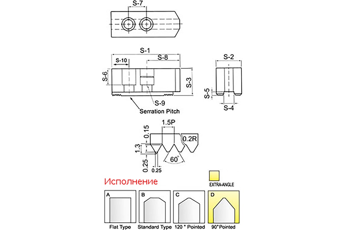 Комплект сырых кулачков для токарного патрона 21