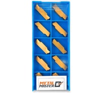 Набор сменных пластин MetalMaster по стали для токарных резцов TiN MGMN400 (10 шт) 23526