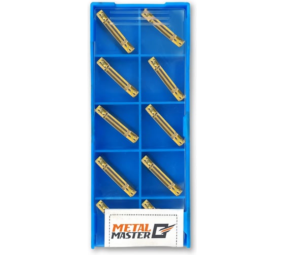 Набор сменных пластин MetalMaster по стали для токарных резцов TiN MGMN300 (10 шт) 23524 1