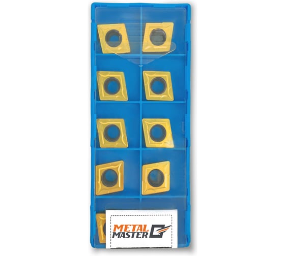 Набор сменных пластин MetalMaster по стали для токарных резцов TiN CCMT120408 (10 шт) 23502 1