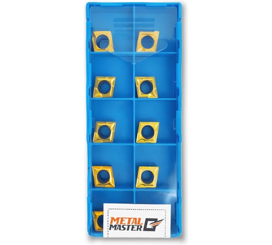 Набор сменных пластин MetalMaster по стали для токарных резцов TiN CCMT09T304 (10 шт) 23488 1