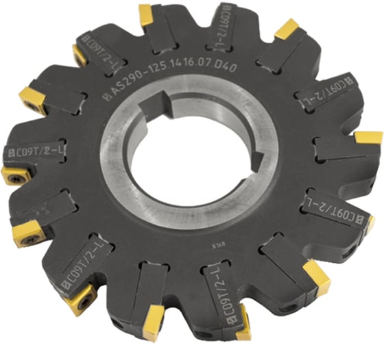 Фреза трехсторонняя Русский Инструмент 125х14-16х40 с механическим креплением 4гранных пластин SPMT 09T308 Z=14 (2х7) AS290-125.1416.07.D40 NOX ri.181.182 1