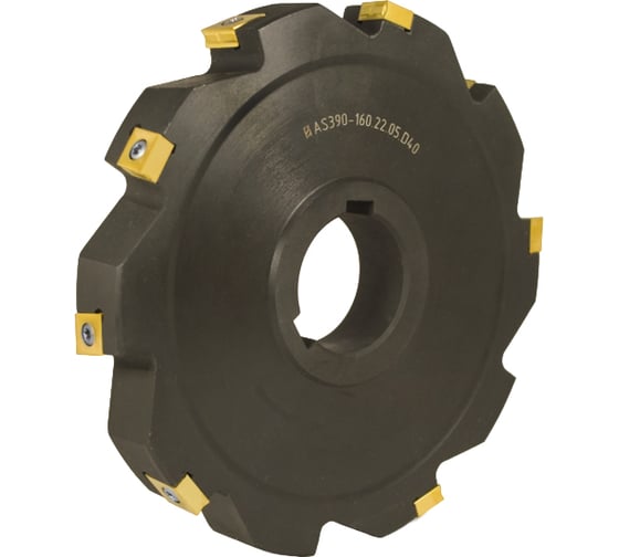 Фреза трехсторонняя Русский Инструмент 160х22х40 с механическим креплением тангенциально расположенных 4гранных пластин CNHQ 1311 Z=10 (2х5) AS390-160.22.05.D40 NOX ri.181.245 1