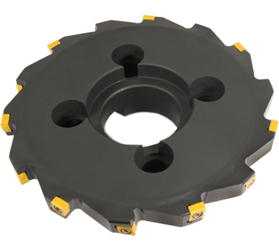 Фреза трехсторонняя Русский Инструмент 200х16х60 с механическим креплением тангенциально расположенных 4гранных пластин CNHQ 1005 Z=14 (2х7) с фланцем AS390-R200.16.07.C60 NOX r ri.181.227 1