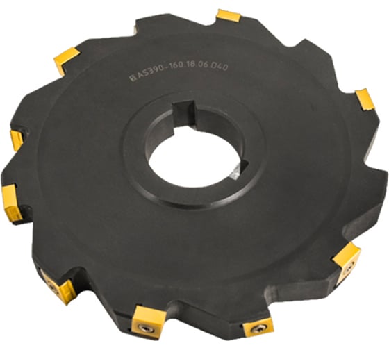 Фреза трехсторонняя Русский Инструмент 160х18х40 с механическим креплением тангенциально расположенных 4гранных пластин CNHQ 1311 Z=12 (2х6) a=18H13 (+0,27 мм) AS390-160.18.06.D ri.181.351 1