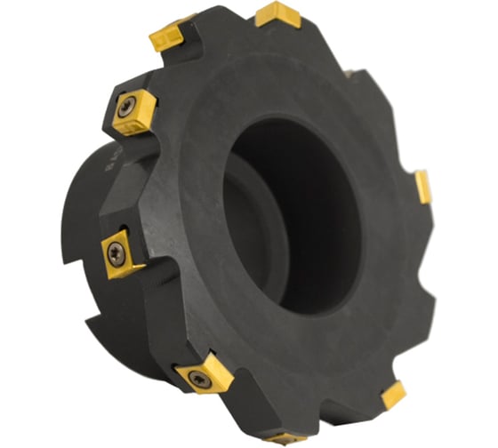 Фреза трехсторонняя Русский Инструмент 125х16х40 с механическим креплением тангенциально расположенных 4гранных пластин CNHQ 1005 Z=10 (2х5) с фланцем AS390-R125.16.05.B40 NOX r ri.181.220 1