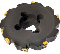 Фреза трехсторонняя Русский Инструмент 160х22х40 с механическим креплением тангенциально расположенных 4гранных пластин CNHQ 1311 Z=10 (2х5) с фланцем AS390-R160.22.05.C40 NOX r ri.181.225