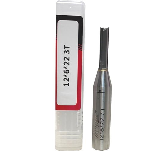 Фреза прямая KWS HW D=6mm, H=22, L=75, S=12, Z=3 Golden Coating BKN0D0007 1