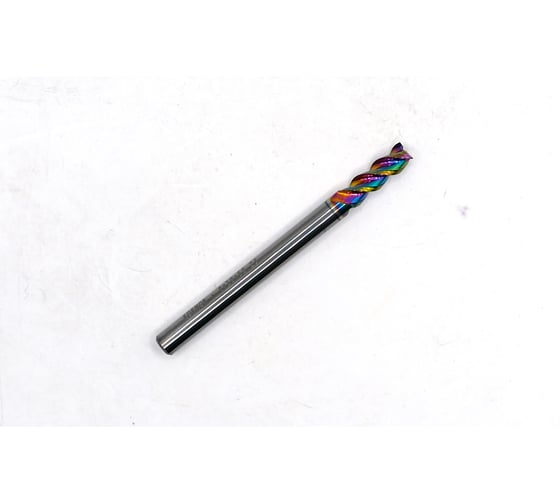 Фреза концевая твердосплавная KORNOR 4х10х50 Z3 ц/х-4мм HRC55 DLC по алюминию (плоский торец) 56104100503 1