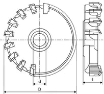 Фреза торцевая насадная с ножами из быстрореж. стали ИНСТУЛС 100х40х32 Z-10 Р6М5 (нож 2020-0022) 00001903551