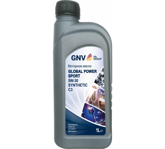 Масло моторное GNV Global Power Sport 5W-30 синтетическое, API SP, ACEA C3, 1 л 4602009975516
