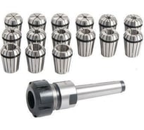 Патрон цанговый MK2/M10/ER25 с комплектом цанг (15 шт; 1-16 мм) Optimum 3352052