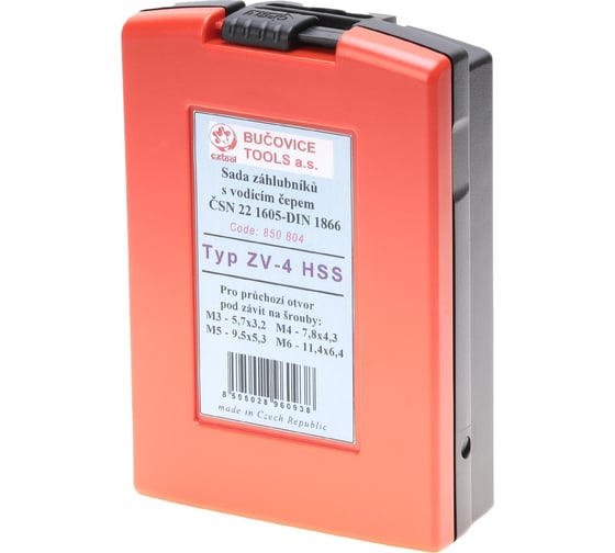 Набор цековок 90 градусов, М3-M6, HSS Bucovice Tools 850804