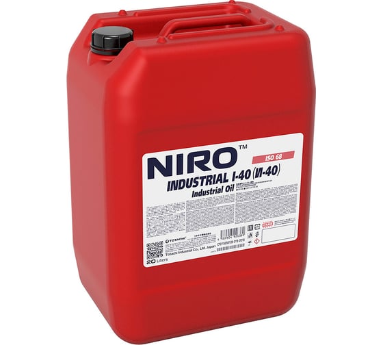 Масло индустриальное минеральное NIRO INDUSTRIAL I-40 (И-40) 20 л TOTACHI 4589904926389 1