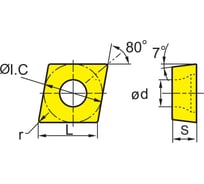 Пластина ZCC-CT тв. сплавная 1уп/10шт CCGX09T302-LH YD101