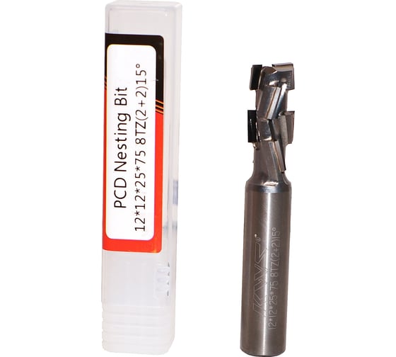 Фреза концевая алмазная Нестинг KWS 12х12х25х75 Z8 (2+2) R 15 (корпус спецсталь) DCN2BA001 1