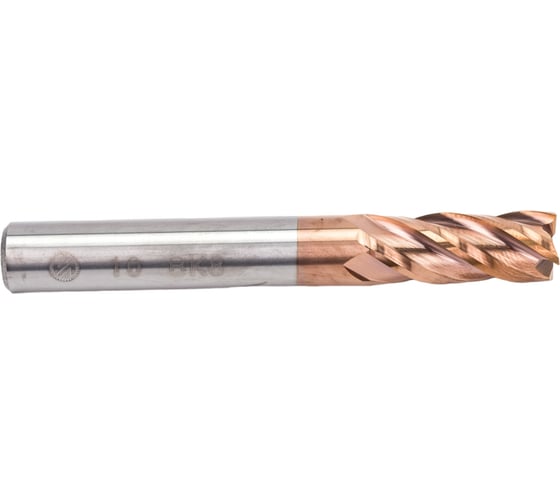 Фреза концевая цельная (10х25x75 мм; ц/х; 4Z; ВК8; TiAIN; DIN 6527) ИНСТУЛС 00001441621 1