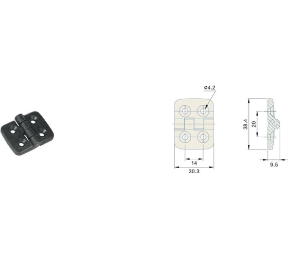 Петля (шарнир) для дверей Holzer Flexo 735 30.3х38.4 P735 1