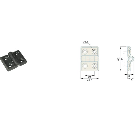 Петля (шарнир) для дверей Holzer Flexo 734 44.5х60 P734 1