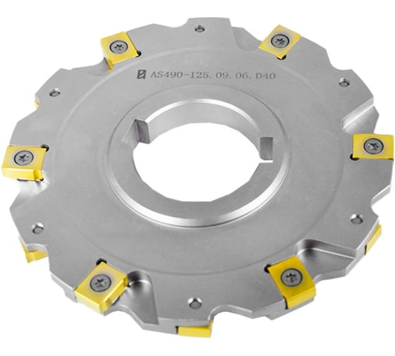 Фреза трехсторонняя Русский Инструмент 125х9х40 с механическим креплением 4гр пластин, с тан. креплением ZNHX T4 Z=12 (2х6) AS490-125.09.06.D40 ri.181.284