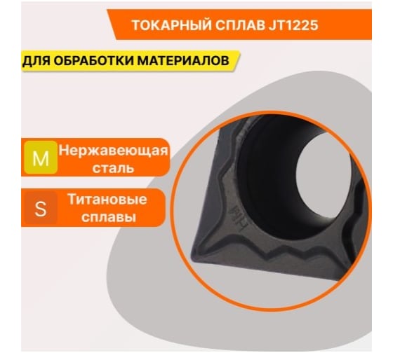 Пластина твердосплавная CCMT120404-HM JT1225 СпецТехИнструмент CCMT120404HMJT1225STI