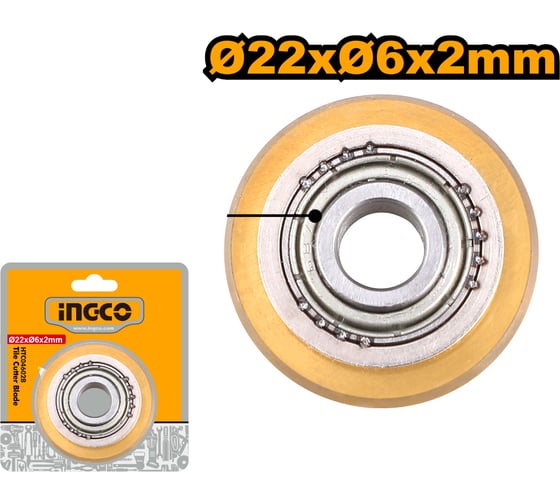 Ролик для плиткореза INGCO 22х6х2 мм HTC04602B