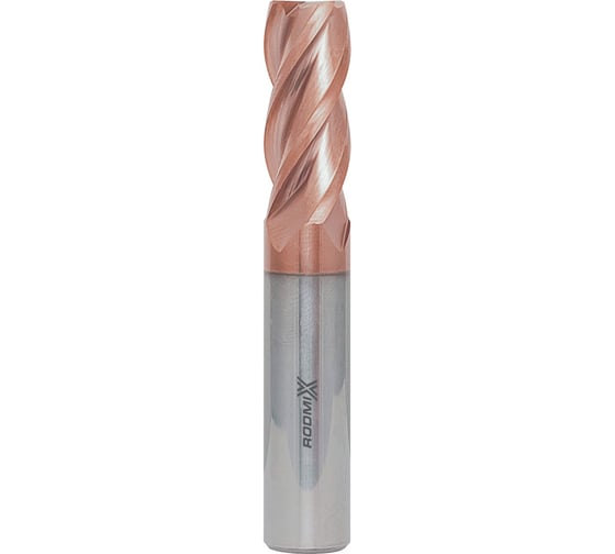 Концевая фреза с угловым радиусом RODMIX 4 зуба, HRC 45, AlTiN 12х30х75 R1 8120100751