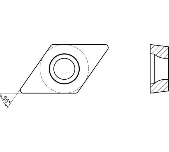 Пластина токарная GARWIN для обработки нержавеющих сталей DCMT11T308-HM-GT25M