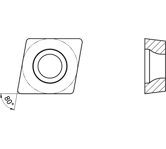 Пластина токарная для получистовой/получерновой обработки нержавеющих сталей и жаропрочных сплавов GARWIN CCMT120408-C2-GH20MS