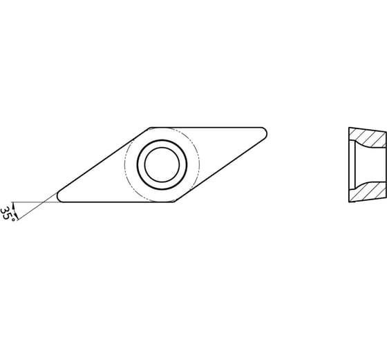 Пластина токарная для получистовой/получерновой обработки нержавеющих сталей и жаропрочных сплавов GARWIN VBMT110304-PM2-GHP10MS