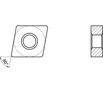 Пластина токарная для получистовой/получерновой обработки углеродистых и легированных сталей GARWIN CNMG160608-GM-GT346P