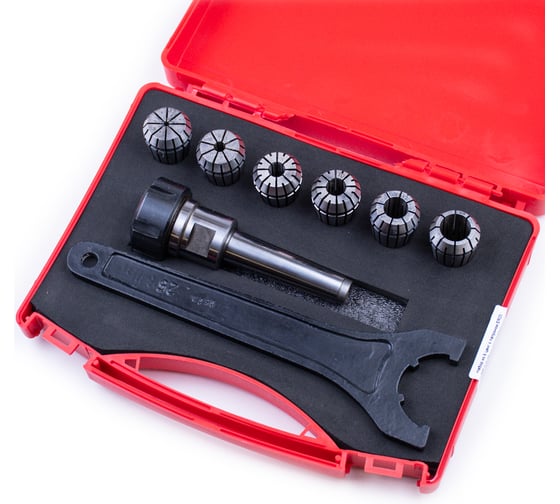 Набор из 6 цанг с патроном GOLDRATIO ER25 х MT-2 (3-16мм) М00024980