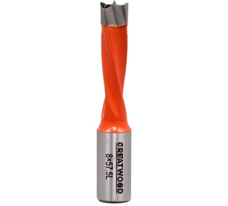 Сверло глухое HW 8x57.5 мм, S10x20 мм, LH Greatwood TL00000216