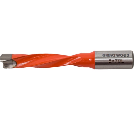 Сверло глухое HW 8x70 мм, S10x20 мм, LH Greatwood TL00000086