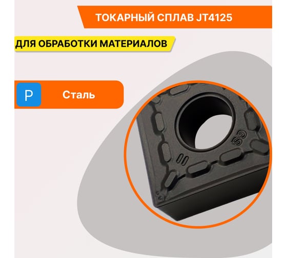 Пластина твердосплавная SNMG120408-GS JT4125 СпецТехИнструмент SNMG120408GSJT4125STI