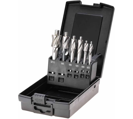 Набор цековок проходных MASTER-TOOL 180градусов М3-M10 HSS 6шт 102451PRO