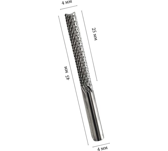 Фреза-роутер кукуруза рашпильная DAKSTOOLS D4х4х25L 5038