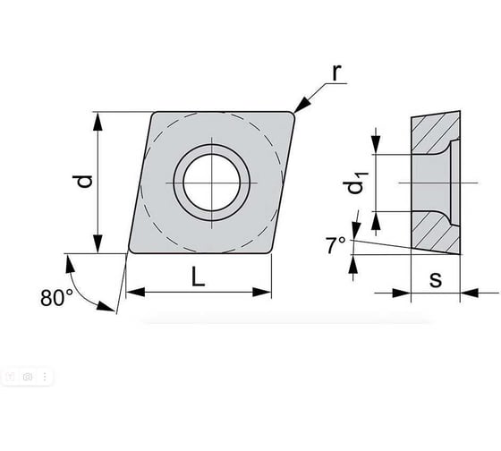 Пластина ООО "ИЗ-КОМПЛЕКСНЫЕ ПОСТАВКИ" МП CCMT 060204 F3 ВP20AM WYW10-58