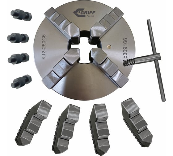 Патрон токарный GRIFF 250мм, 4-х кулач., K12-250C6, кл.точ. П, S10мм b309166