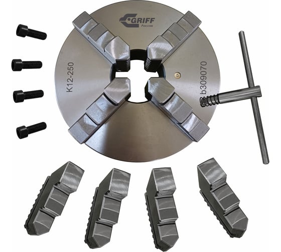 Патрон токарный GRIFF 250мм, 4-х кулач., K12-250, кл.точ. П, S10мм b309070