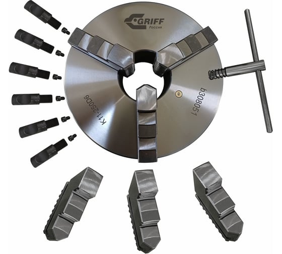 Патрон токарный GRIFF 250мм, 3-х кулач., K11-250D6, кл.точ. П, S10мм b308051
