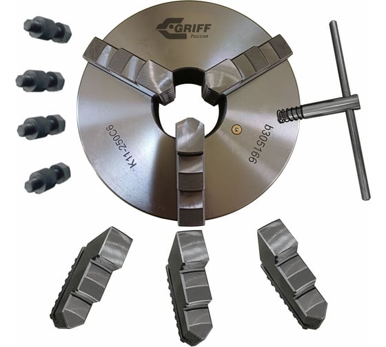 Патрон токарный GRIFF 250мм, 3-х кулач., 7100-0035А /К11-250С6/ S10мм b305166