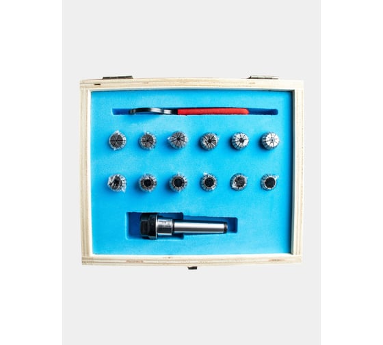 Патрон цанговый VIZER MTB2хER20 М10х1.5 c набором цанг 12шт (2-13) DIN228 V62922012