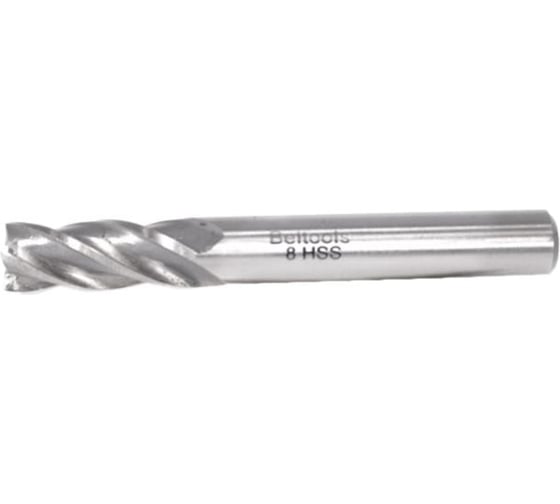 Фреза концевая Beltools 8х19х63 HSS Z=4 ц/х dхв=8мм исп1 с торцевым зубом ГОСТ 32831-2014 ri.190.627