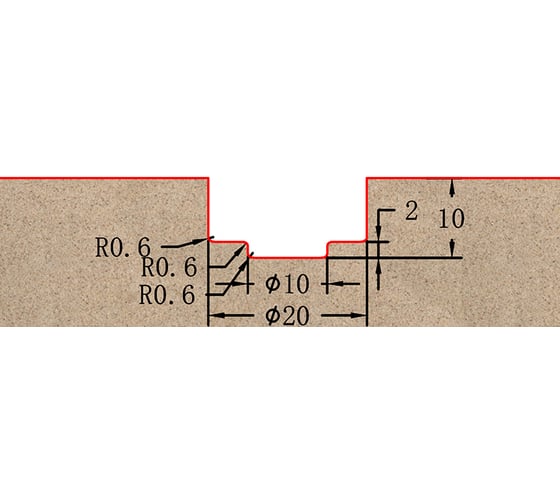 Фреза профильная для фасадов (20x10x55 мм; S=12 мм) Greencut BX11071