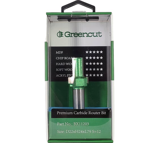 Фреза профильная для фасадов (22x24x79 мм; S=12 мм) Greencut BX11203