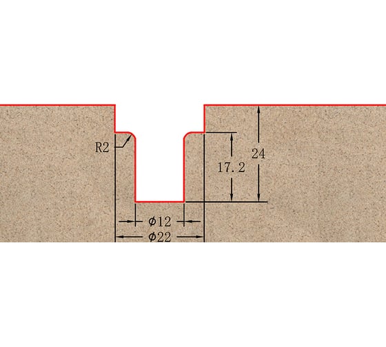 Фреза профильная для фасадов (22x24x79 мм; S=12 мм) Greencut BX11209